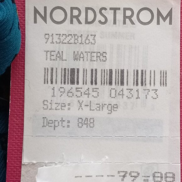 Vince Camuto NWT $79 Turquoise Diamond Tile Print Blouse XL Keyhole Neck - Picture 8 of 8